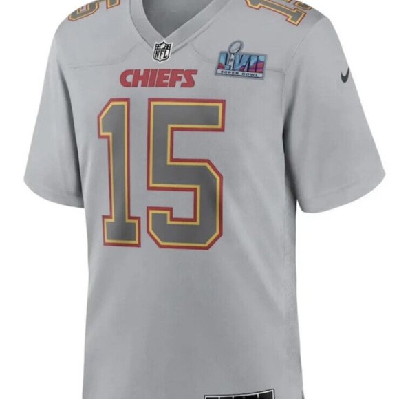 PATRICK MAHOMES #15 NIKE NFL JERSEY KANSAS CITY CHIEFS GREY SUPER BOWL 57 - Picture 15 of 15